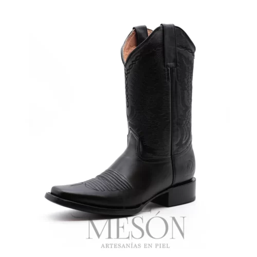 Bota para caballero en piel de venado 100% original, horma Holanda est.738 - Negro, 28.5